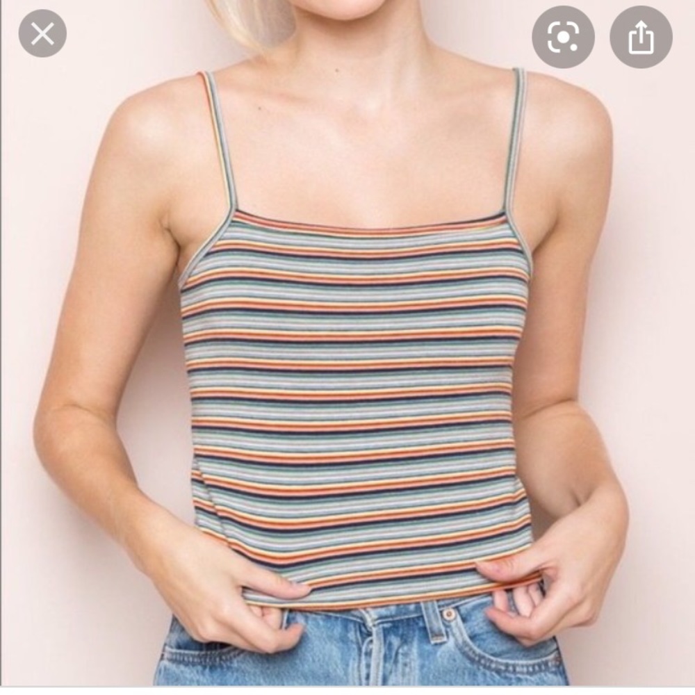 Brandy Melville Faye tank top striped rainbow
